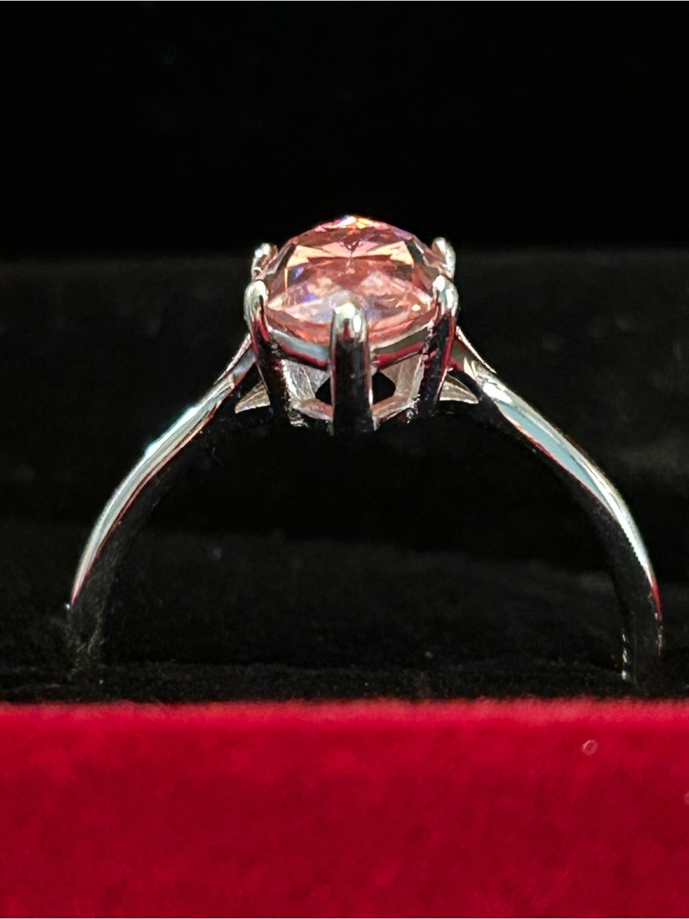 2.00CTW Pink Marquis Moissanite Solitaire Ring in 925 Sterling Silver Setting - Picture 2 of 9